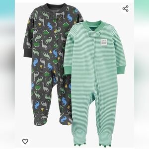 Carter's Preemie 2-Pack 2-Way Zip Cotton Footed Sleep and Plays